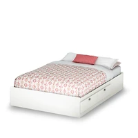 Lit de rangement double barras Blanc Solide