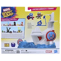 Marvel Stunt Squad, coffret Tower Smash, avec figurines Captain America et Thanos de 3,5 cm
