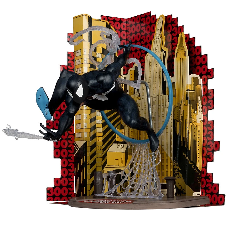 Marvel Spider-Man (Symbiote Suit) 1:6th Scale Collectible with Scene & Comic (Based on The Amazing Spider-Man #300)