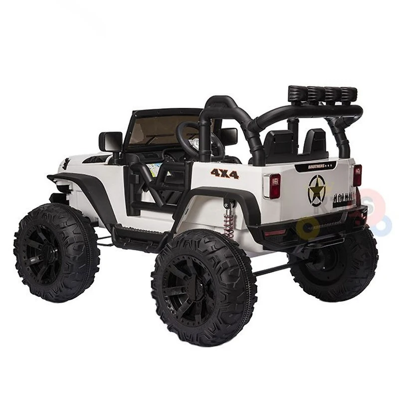 KidsVip 24V Enfants Grandes EVA Roues Camion Voiture Eléctrique avec Commande à Distance - Blanc - Édition anglaise