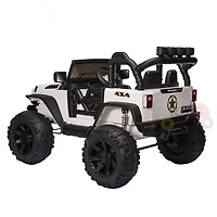 KidsVip 24V Enfants Grandes EVA Roues Camion Voiture Eléctrique avec Commande à Distance - Blanc - Édition anglaise