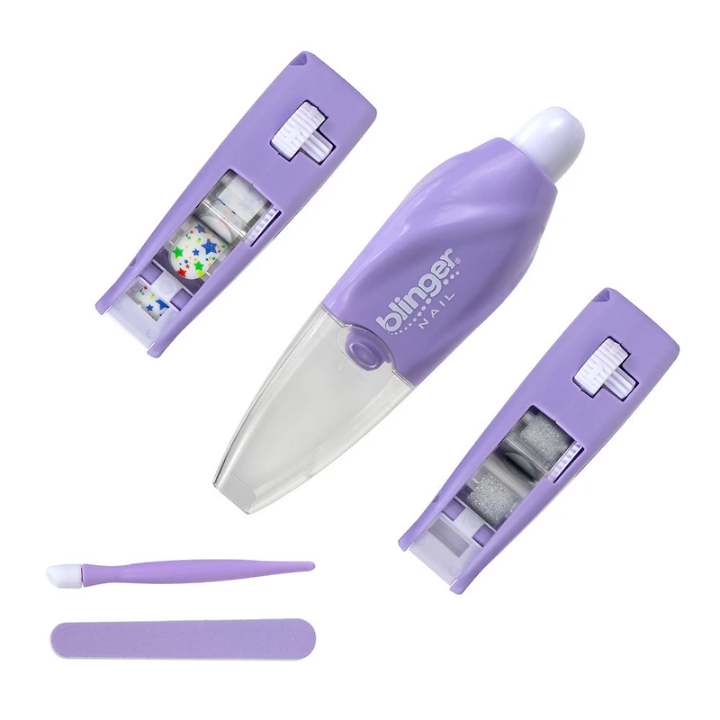 Blinger Nail Wand - Stars & Silver Glitter