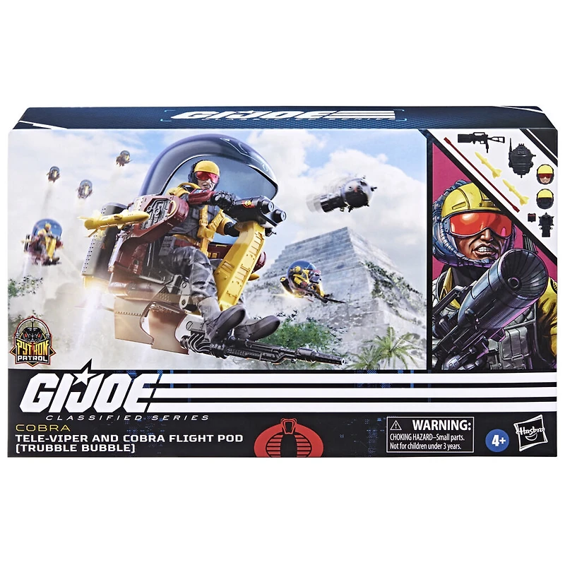 G.I. Joe Classified Series, Python Patrol Tele-Viper & véhicule Cobra Flight Pod (Trubble Bubble) 98, avec 12 accessoires - Notre exclusivité