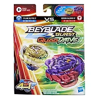 Beyblade Burst QuadDrive, Pack de 2 toupies de compétition Berserk Balderov B7 et Cyclone Belfyre B7