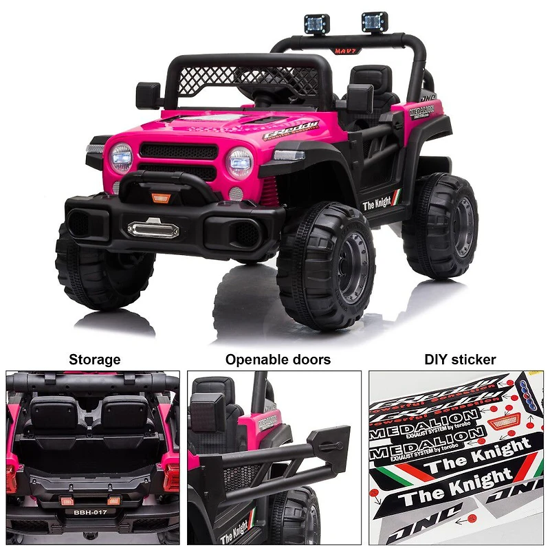 Voltz Toys Jeep with Remote, Rose Red