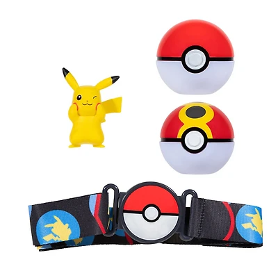 Pokémon - Ensemble de ceinture Clip 'N Go - Pikachu + Poké Ball et Bis Ball (Repeat Ball)