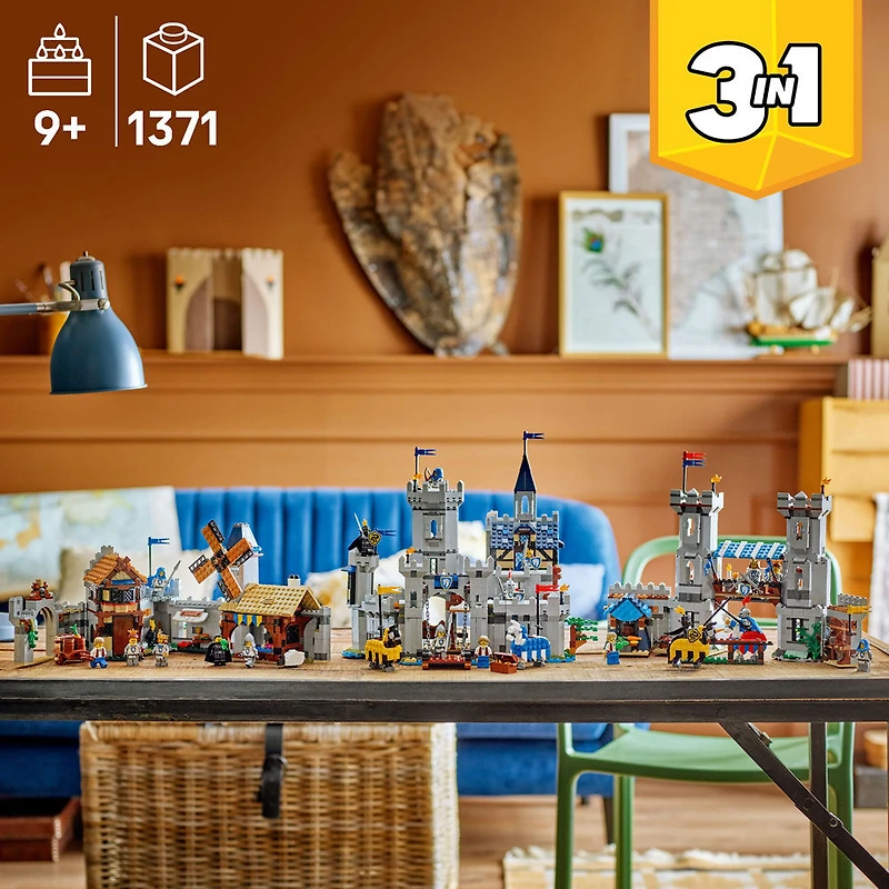 LEGO Creator Le Château Médiéval du Chevalier, Ensemble de Jeu Transformable en Joute ou en Ville 31168