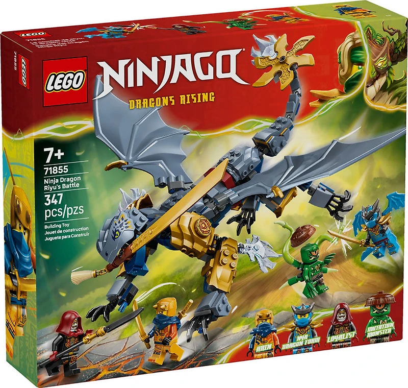 LEGO NINJAGO Le Combat de Riyu, le Dragon Ninja, Jouets de Ninja, Jouet de Construction avec 4 Figurines 71855