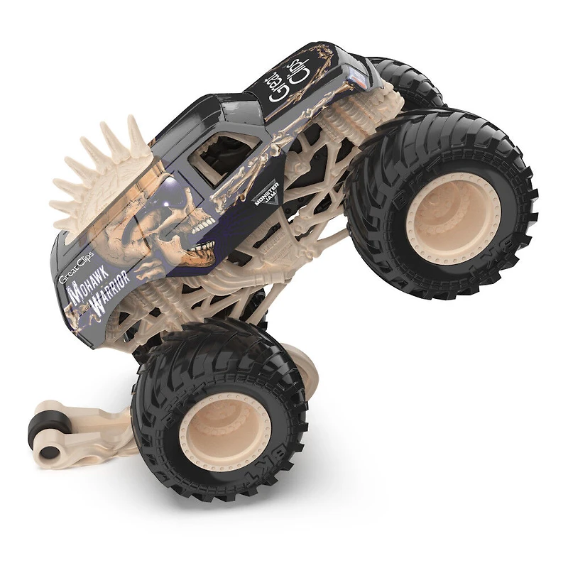 Monster Jam, Monster truck Mohawk Warrior officiel, véhicule en métal moulé, série Bone Yard Trucks, échelle 1:64
