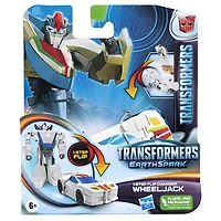 Transformers Toys EarthSpark 1-Step Flip Changer Wheeljack 4-Inch Action Figure, Robot Toys