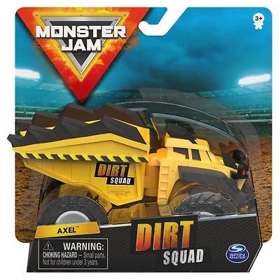Monster Jam, Monster truck Axel Dirt Squad Dump Truck officiel avec pièces mobiles