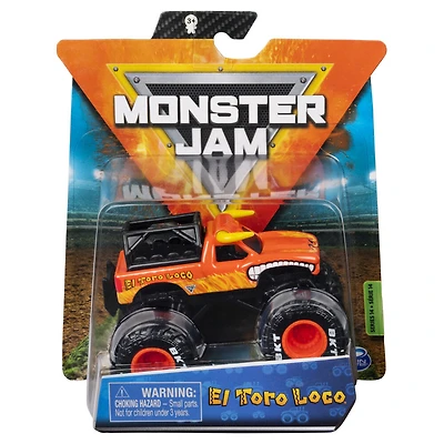 Monster Jam, Monster truck El Toro Loco officiel, véhicule en métal moulé, série Ride Trucks, échelle 1:64