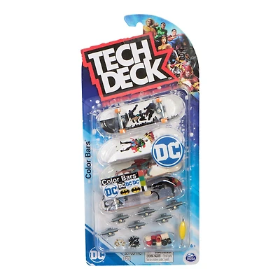Tech Deck, Coffret de 4 fingerboards Ultra DLX, DC Superman, Mini-skateboards personnalisables à collectionner
