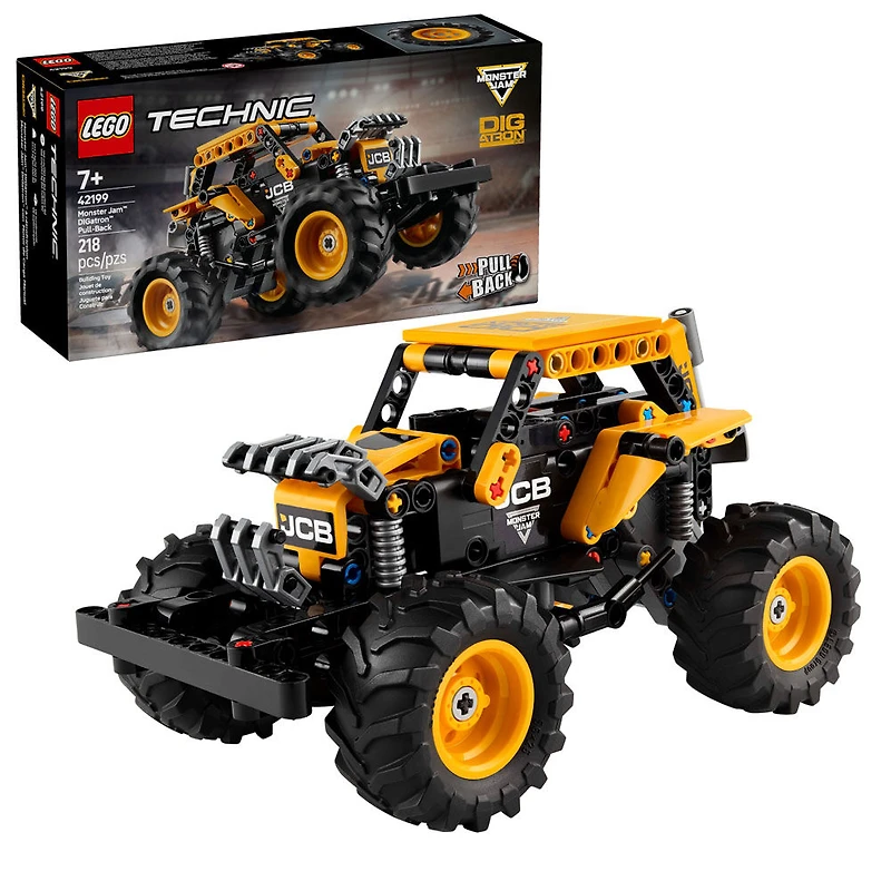 LEGO Technic Monster Jam DIGatron Pull-Back Monster Truck Toy - Building Toy for Kids, Boys and Girls - 42199