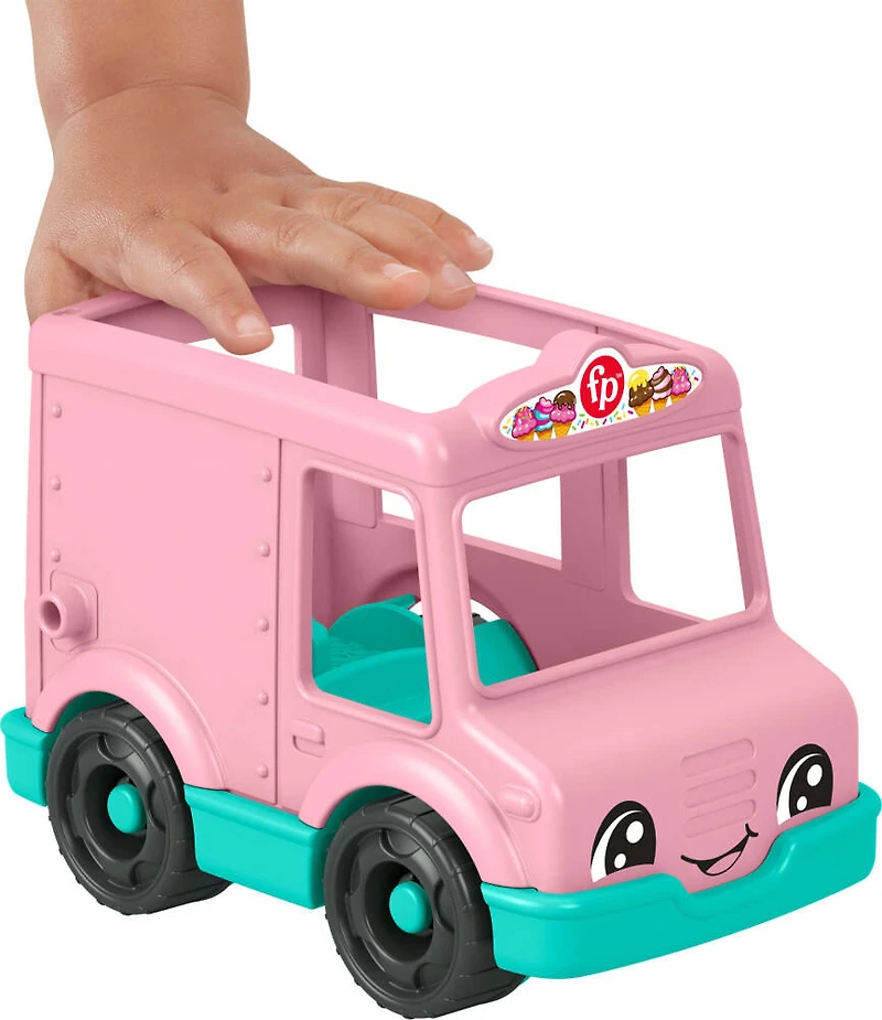 Fisher-Price Little People Ice Cream Truck, Push-Along Toy Vehicle & Figure for Toddlers & Kids