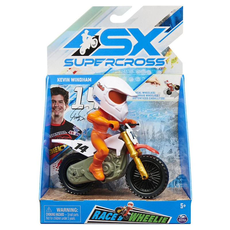 Supercross, Race and Wheelie Bike, Moto collector authentique de Kevin Windham, jouets pour enfants à l'échelle 1:18
