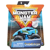 Monster Jam, Monster truck authentique Crushstation en métal moulé à l'échelle 1:64, série Crazy Creatures