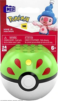Coffret de construction Mime Jr Pokémon MEGA avec 24 pièces et Pokéball