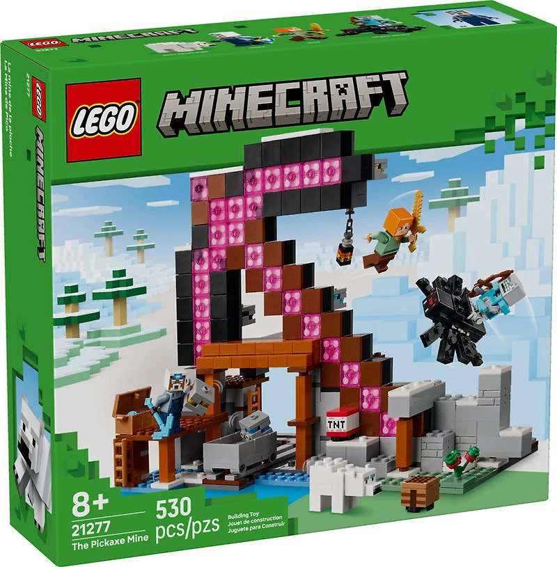 LEGO Minecraft La Mine de la Pioche, Décoration de Salle de Jeu, Jouet de Construction de Pioche, Cadeau de Construction de Jeu Vidéo 21277