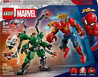LEGO Marvel Combat des Robots : Spider-Man contre Doc Ock, Jouet de Construction de Superhéros avec 2 Robots 76338