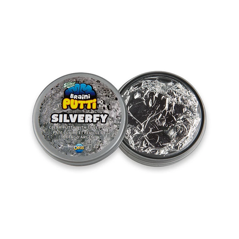 Pâte à modeler Braini Putti Silverfy de OrbSlimy 44g