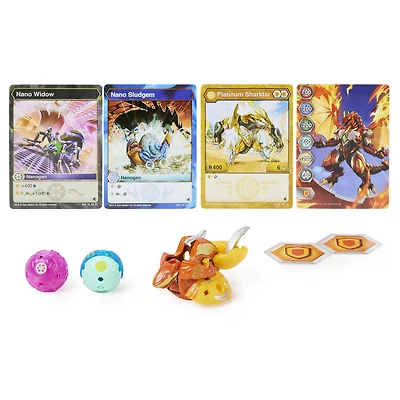 Bakugan Evolutions, Coffret Platinum Power Up Shartktar avec Nano Widow et Sludgem