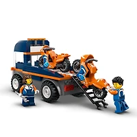 LEGO City Le transport de motos - Ensemble de construction de véhicules jouets - Camion plateau - 2 Figurines - 60491