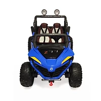 KIDSVIP Licensed Sport MX 2x12V 4x4 Poussette UTV 2 places pour enfants - Bleu - Édition anglaise