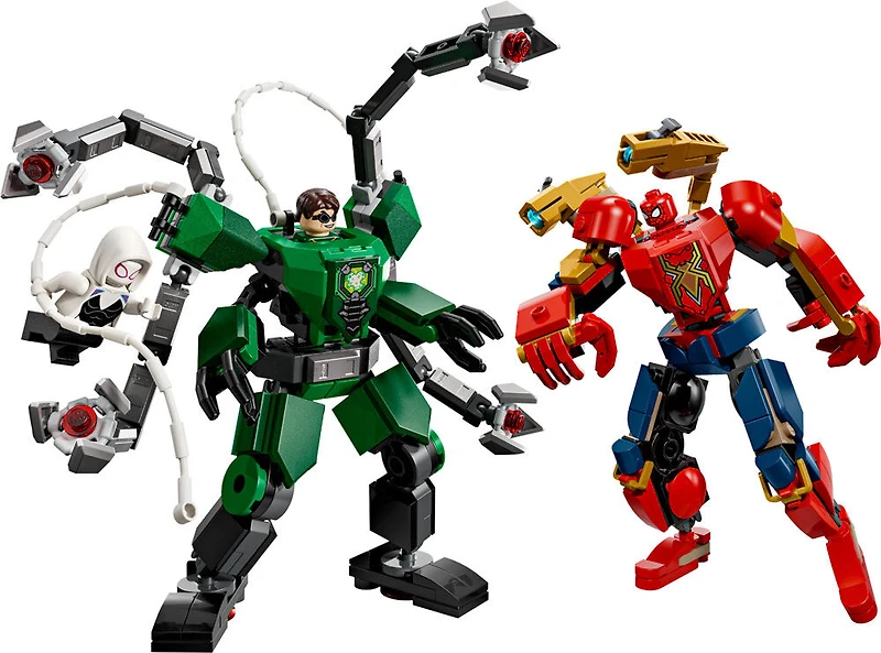 LEGO Marvel Combat des Robots : Spider-Man contre Doc Ock, Jouet de Construction de Superhéros avec 2 Robots 76338