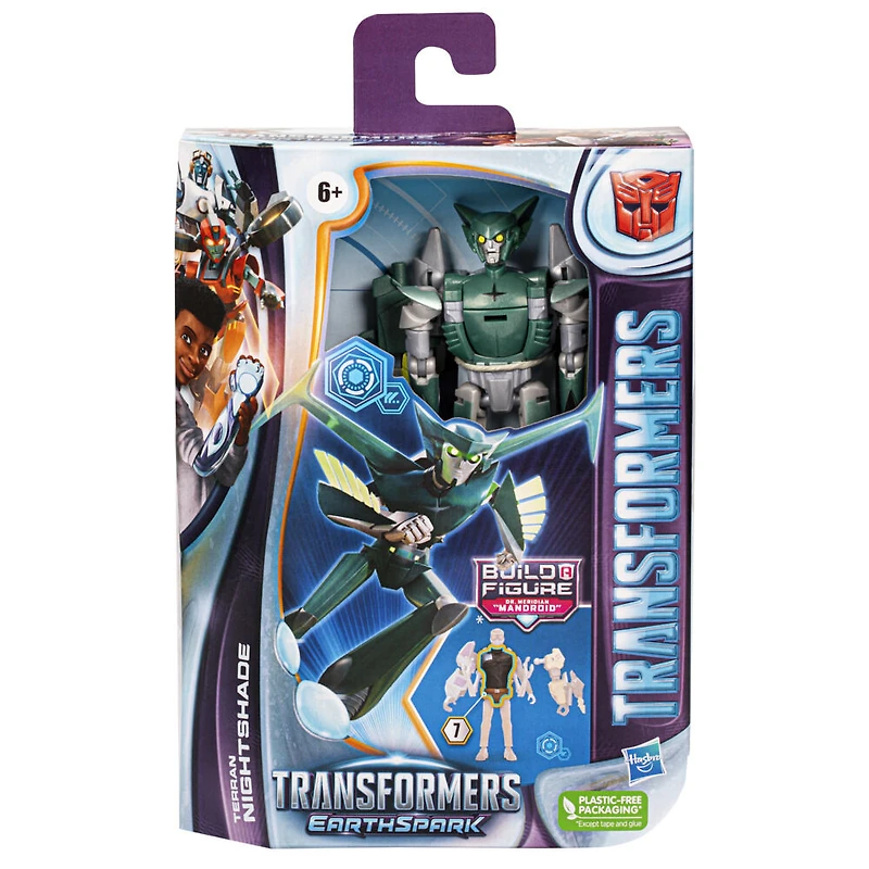 Transformers EarthSpark, figurine Terran Nightshade classe Deluxe de 12,5 cm, jouet robot pour enfants