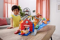 Disney and Pixar Cars Radiator Springs Race & Rescue Rescue Road Raceway Playset with 4 Toy Cars