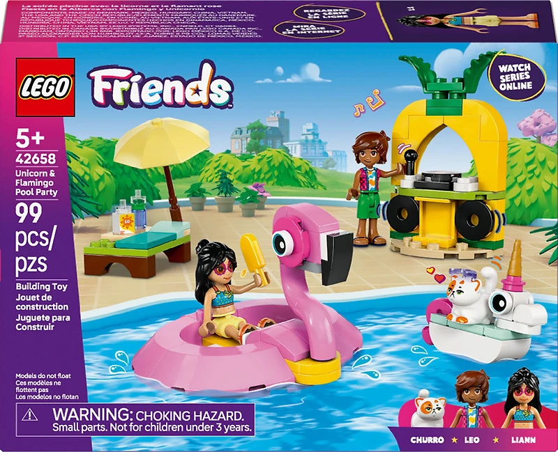 LEGO Friends La Soirée Piscine avec la Licorne et le Flamant Rose, Ensemble de Construction de Jouet, Ensemble pour Jeu de Simulation 42658