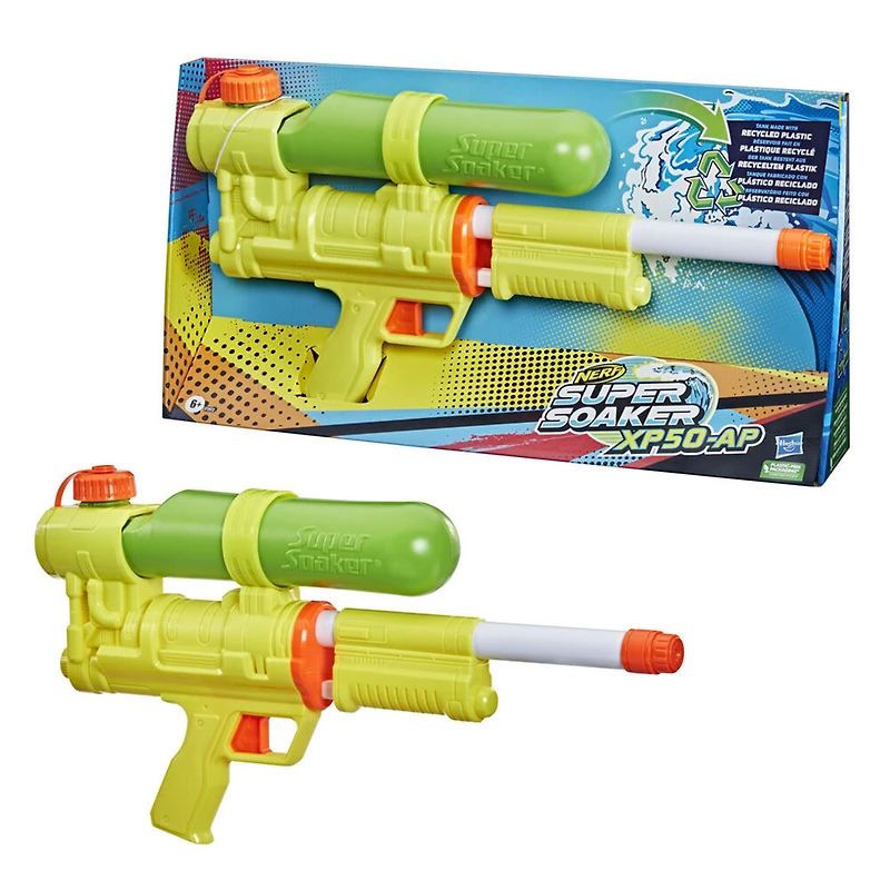 Nerf Super Soaker, blaster à eau XP50-AP  jet d'eau continu à air comprimé