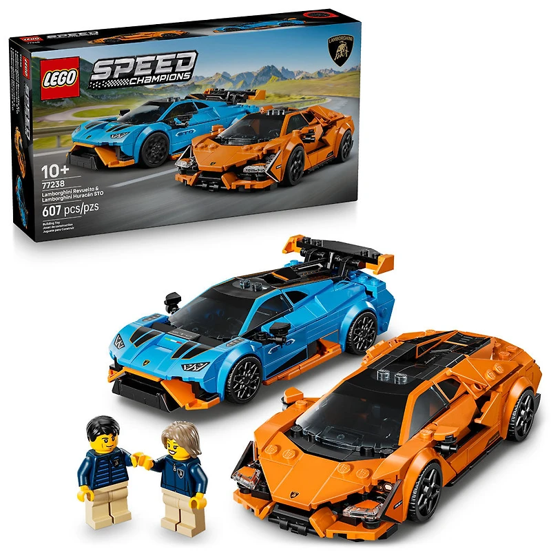 LEGO Speed Champions La Lamborghini Revuelto et la Huracán STO, Ensemble de Construction de Voitures et de Modèles 77238