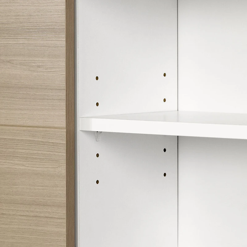 Munich Tête de lit bibliothèque Simple Blanc et Orme naturel