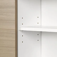 Munich Tête de lit bibliothèque Simple Blanc et Orme naturel