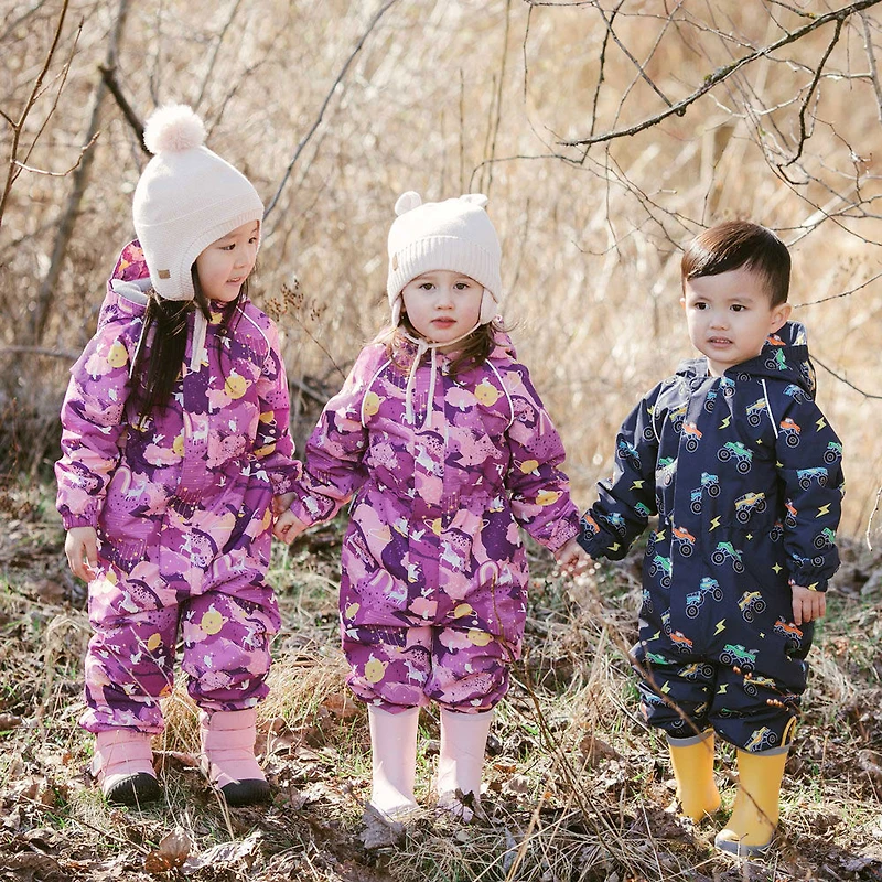 Kids Thin-Lined Rain Suits  | Big Trucks - 3T (3-4Y)