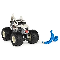 Monster Jam, Monster truck Monster Mutt Husky officiel, véhicule en métal moulé, série Ruff Crowd, échelle 1:64