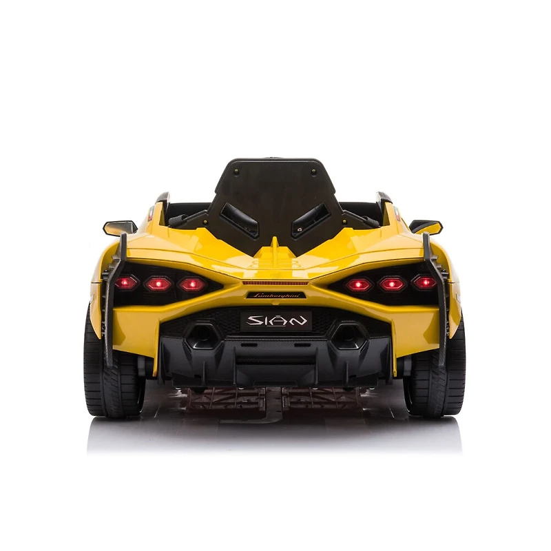 KidsVip 12V Enfants et Tout-Petits 4x4 Lamborghini Sian Edition Voiture Eléctrique avec Commande à Distance - Jaune - Édition anglaise