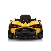 KidsVip 12V Enfants et Tout-Petits 4x4 Lamborghini Sian Edition Voiture Eléctrique avec Commande à Distance - Jaune - Édition anglaise