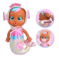 Cry Babies Tiny Cuddles - Sirènes Adella - Poupée bébé de 9 po | Pyjama métallique avec queue de sirène
