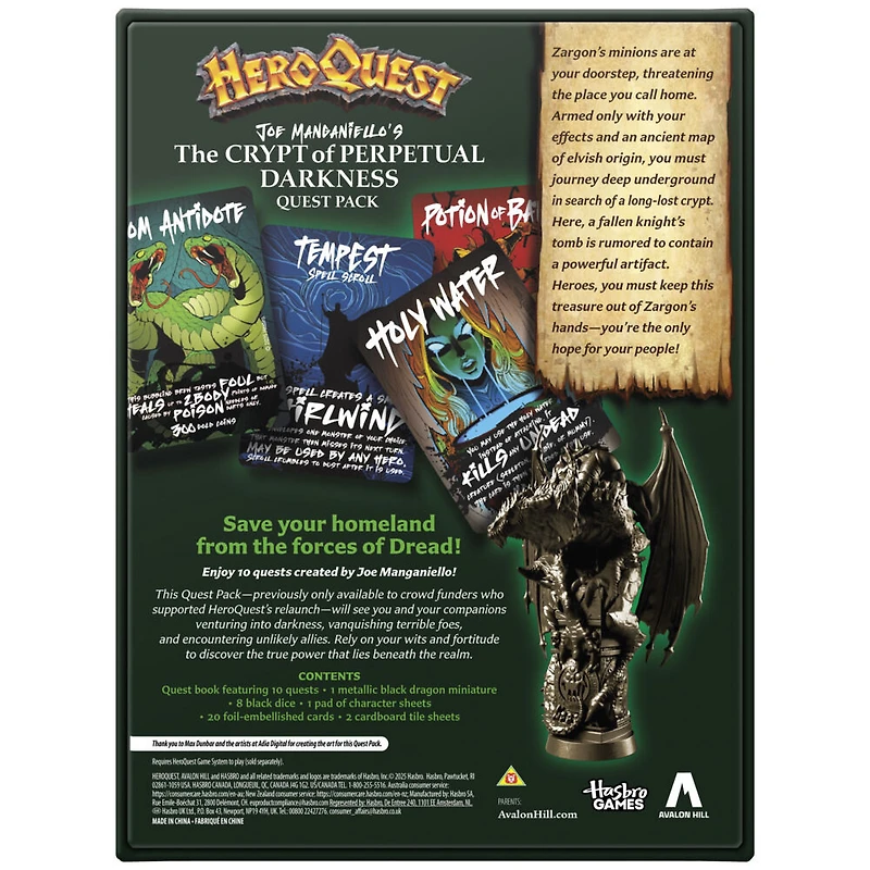 Avalon Hill HeroQuest Joe Manganiello's The Crypt of Perpetual Darkness Quest Pack | Requires HeroQuest Game System to Play
