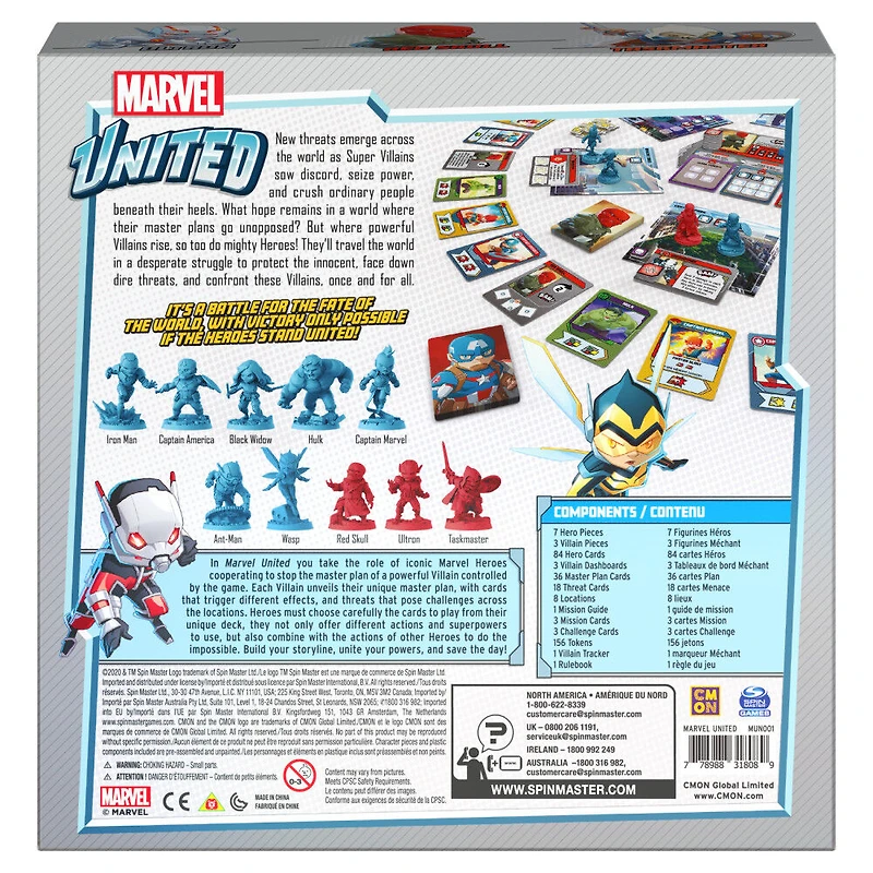 Marvel United, Jeu de cartes stratégique coopératif de super-héros, pour les adultes et les enfants à partir de 8 ans