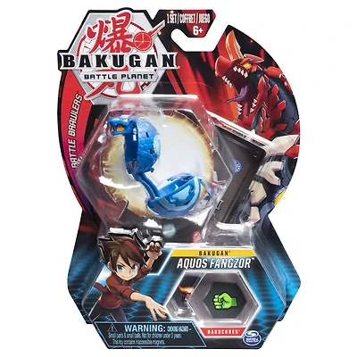 Bakugan, Aquos Fangzor, 2-inch Tall Collectible Action Figure and Trading Card