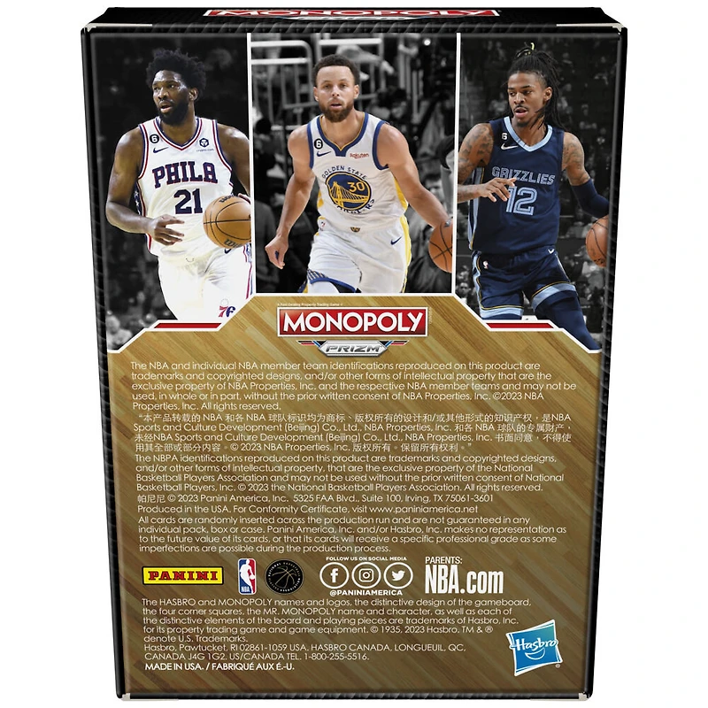 Monopoly Prizm: 2022-23 NBA Trading Cards Booster Box, 24 Prizm Cards, Collect or Use with Monopoly Prizm: NBA Edition Game
