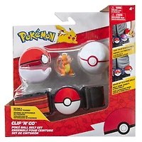 Pokémon - Ensemble de ceinture Clip ‘N Go pour ballon Poké - Poké Ball, Honor Ball (Premier Ball) et Salamèche (Charmander) no 1