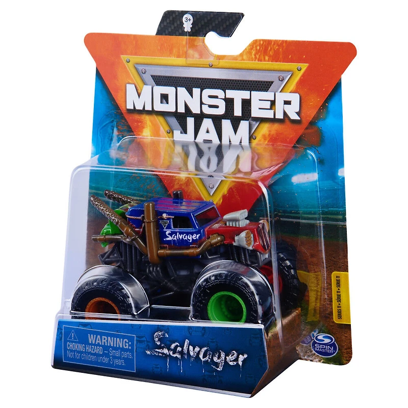 Monster Jam, Official Salvager Truck, Die-Cast Vehicle, Wreckless Trucks Series, 1:64 Scale