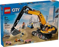 LEGO City Yellow Construction Excavator, Pretend Play Toy Digger, 60420