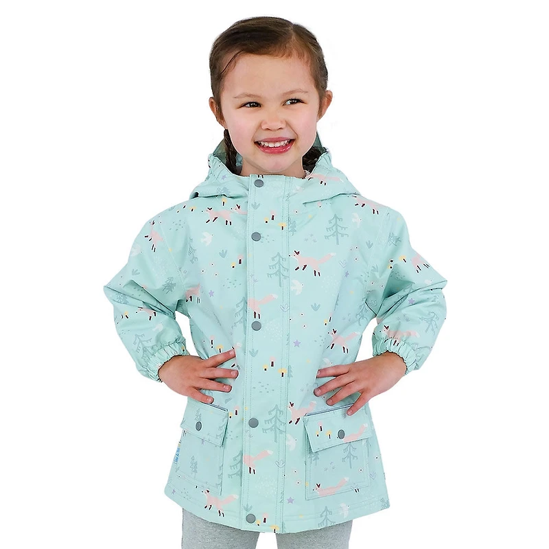 Kids Fleece Lined Rain Jackets | Minty Forest