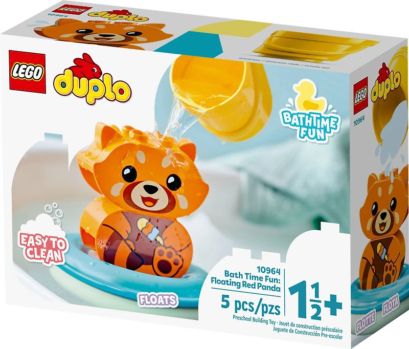 LEGO DUPLO My First Bath Time Fun: Floating Red Panda 10964 Building Toy (5 Pieces)